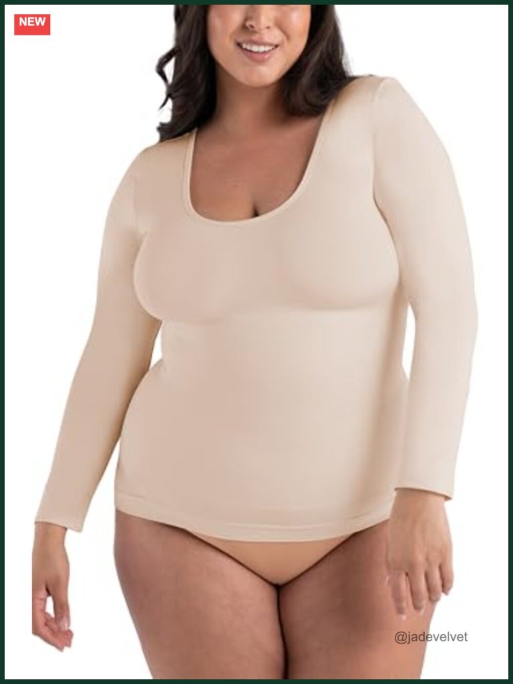 Seamless Long Sleeve Compression Cami Shaper Shapewear for Women